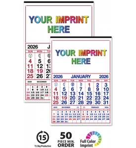 12-Sheet Commercial Calendar, 13 x 19 (Quarterly)