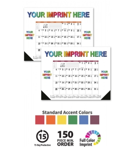 Flex Desk Pad Contractor&#039;s Calendar, Side Ads (Accent)