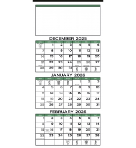 3-Month Display Calendar, 13 x 27 (Accent)