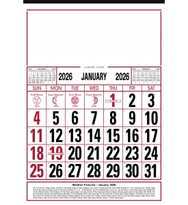 12-Sheet Commercial Calendar, 13 x 19 (Forecaster)
