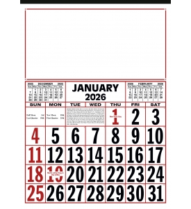 12-Sheet Commercial Calendar, 19 x 26 (Display)