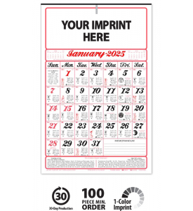 6 Sheet Monthly Almanac Calendar (11x17)