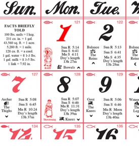 6 Sheet Monthly Almanac Calendar (11x17)