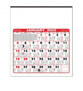 6 Sheet Monthly Almanac Calendar (11x12)