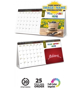 • Image Personalized, Large Desk Tent Calendar