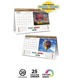 Image Personalized, Mid-Size Desk Tent Calendar