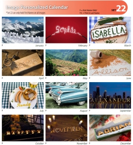 • Image Personalized Individual Name Wall Calendar