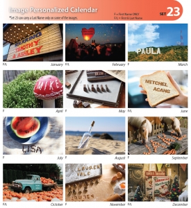 • Image Personalized Individual Name Wall Calendar