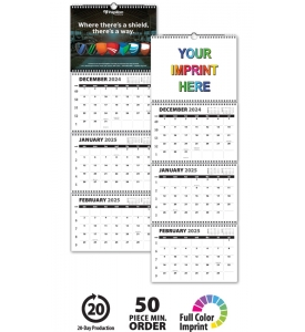 3-Month/4-Panel Single Photo Wall Calendar