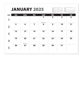 3-Month/4-Panel Single Photo Wall Calendar
