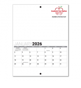 Custom Stapled Mini Wall Calendar (8.5x11, 13-Month)