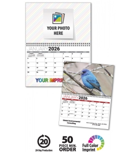 Custom Twin-Loop Mini Wall Calendar (8.5x11, 12-Month)