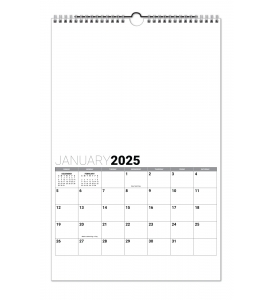 Custom TOP Twin-Loop Wall Calendar (11x17, 12-Month)