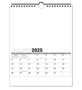 Custom TOP Twin-Loop Wall Calendar (8.5x11, 12-Month)
