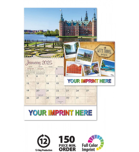 Let&#039;s Travel Spiral Wall Calendar