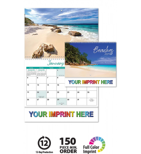 Beaches Spiral Wall Calendar