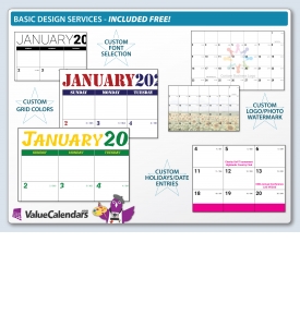 Custom Stapled Mini Wall Calendar (8.5x11, 13-Month)