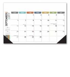 Vista Desk Pad Calendar, Modern (17x12, Color)