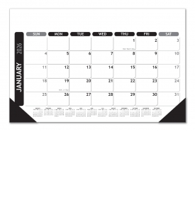 Vista Desk Pad Calendar, Classic (17x11, Black)