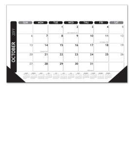 Vista Desk Pad Calendar, Classic (17x11, Black)