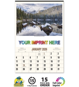 Scenic America® 12-Sheet Executive Calendar with White Ad