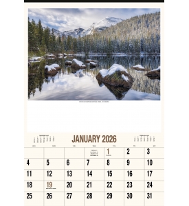 Scenic America® 12-Sheet Executive Calendar with White Ad