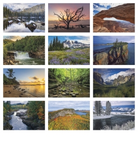 Scenic America® 12-Sheet Executive Calendar with White Ad