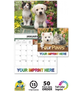 Four Paws Spiral Calendar