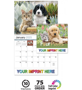 Four Paws Spiral Calendar