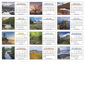 Scenic America Desk Tent Calendar