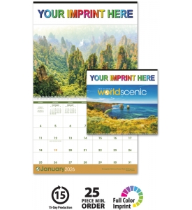 World Scenic Spiral Tinned Calendar
