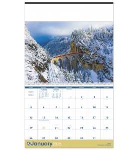 World Scenic Spiral Tinned Calendar
