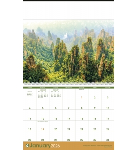World Scenic Spiral Tinned Calendar