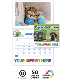 Puppies &amp; Kittens Pocket Calendar