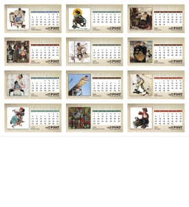 The Saturday Evening Post by Norman Rockwell Desk Calendar