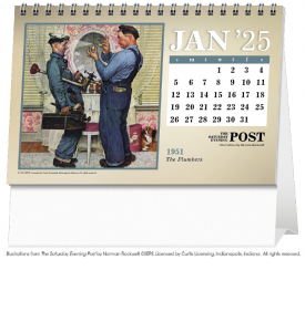 The Saturday Evening Post by Norman Rockwell Large Desk Calendar