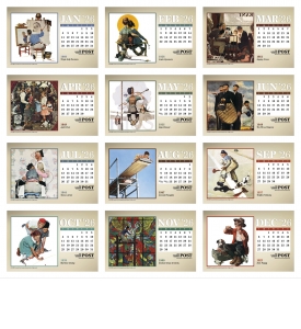 The Saturday Evening Post by Norman Rockwell Large Desk Calendar