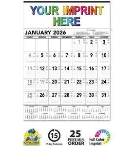 Contractor Memo Calendar, Black &amp; White