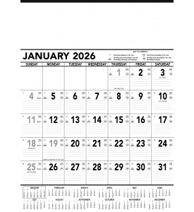 Contractor Memo Calendar, Black &amp; White