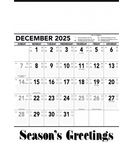 Contractor Memo Calendar, Black &amp; White