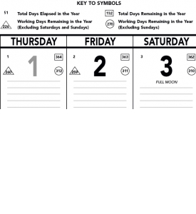 Contractor Memo Calendar, Black &amp; White