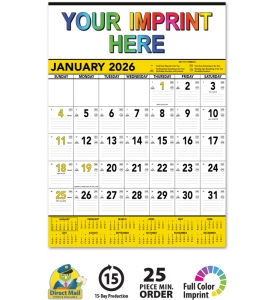 Contractor Memo Calendar, Yellow &amp; Black
