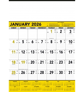 Contractor Memo Calendar, Yellow &amp; Black