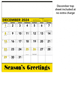 Contractor Memo Calendar, Yellow &amp; Black