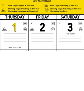 Contractor Memo Calendar, Yellow &amp; Black