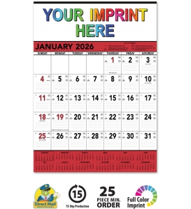 Contractor Memo Calendar, Red &amp; Black