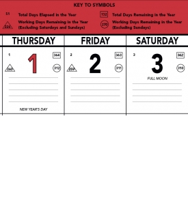Contractor Memo Calendar, Red &amp; Black