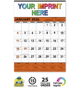 Contractor Memo Calendar, Orange &amp; Black