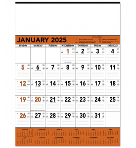 Contractor Memo Calendar, Orange &amp; Black