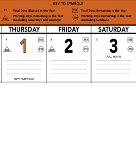 Contractor Memo Calendar, Orange &amp; Black